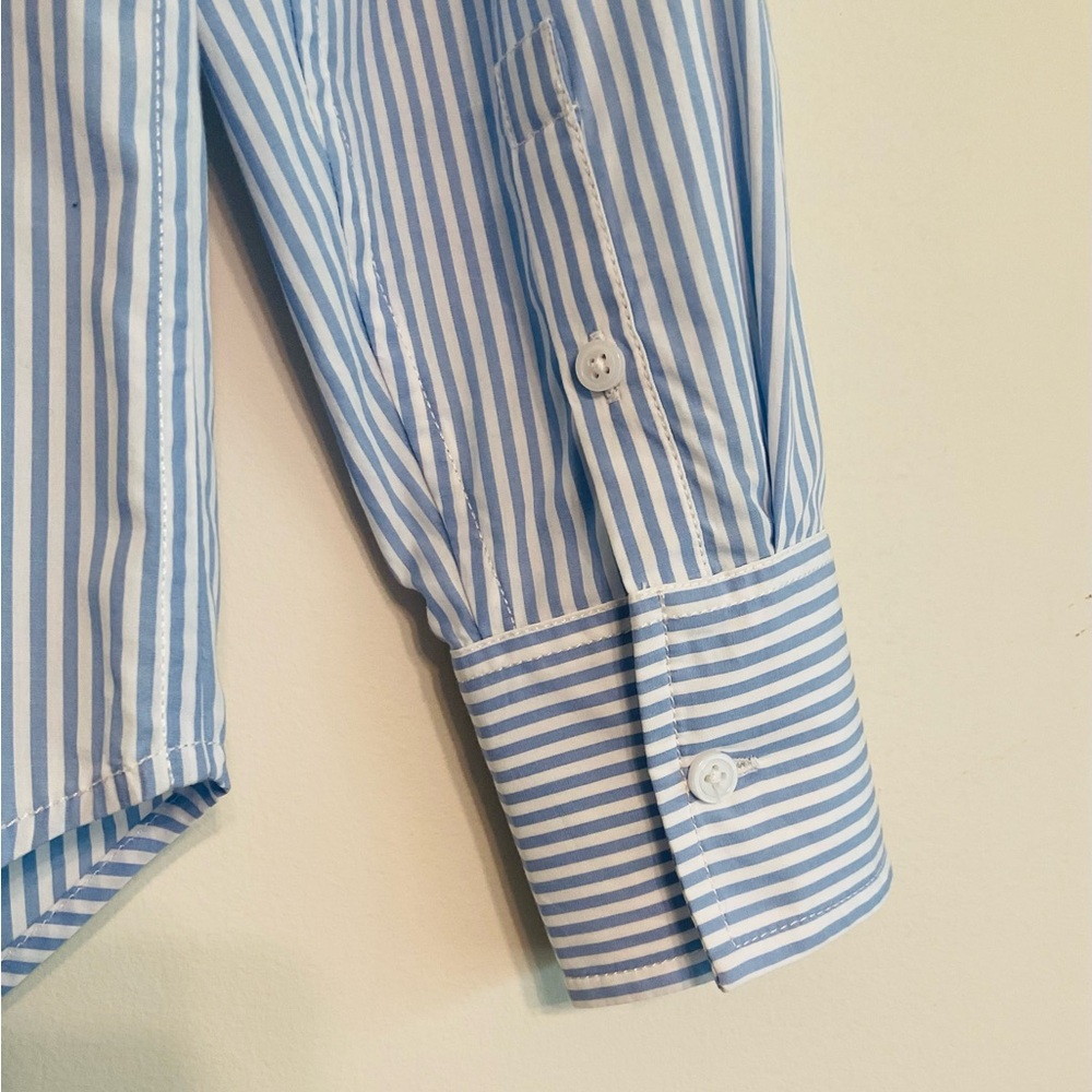 J Crew Collection Garçon Classic Fit~Crystal Embellished~Blue Stripe~Size 4~NWOT - Picture 5 of 6